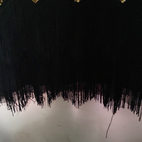 BEYONDBABE WO SIZE XL Elegant Black and Gold SEQUINS FLAPPER Women's STYLE Dress - Picture 6 of 11